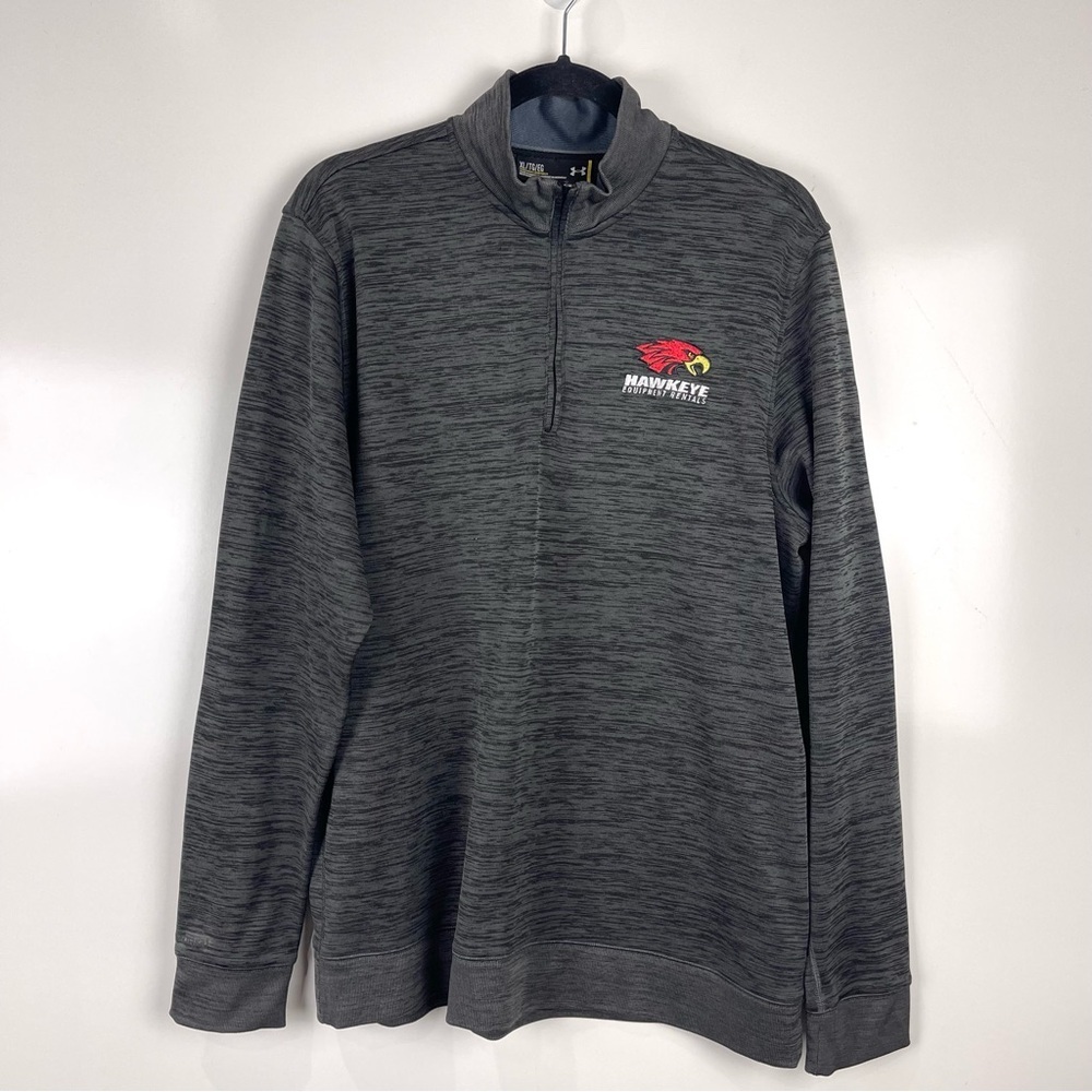 Under Armour ColdGear 1/4 Zip Pullover Men’s XL Loose Fit Sweater Hawkeye Logo